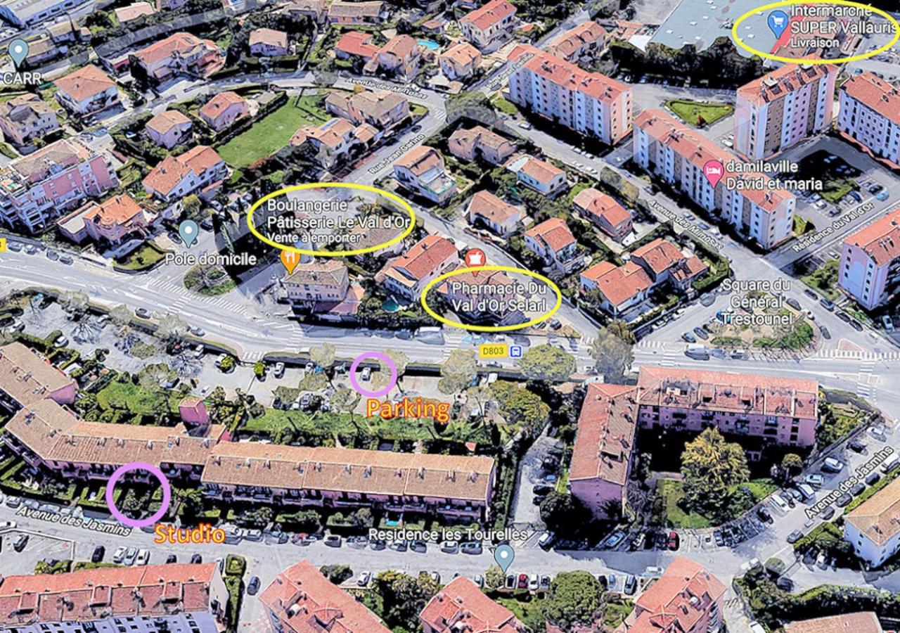 Cosy, Wi-Fi, Jardin & Parking, Jasmins Studio En Cote-D'Azur Vallauris Eksteriør bilde